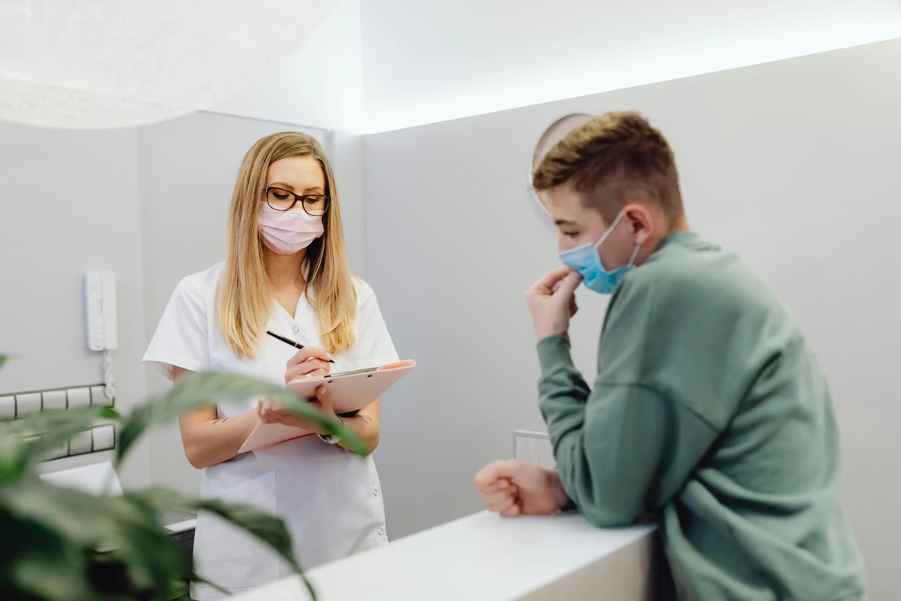 Nurse talking with a patient